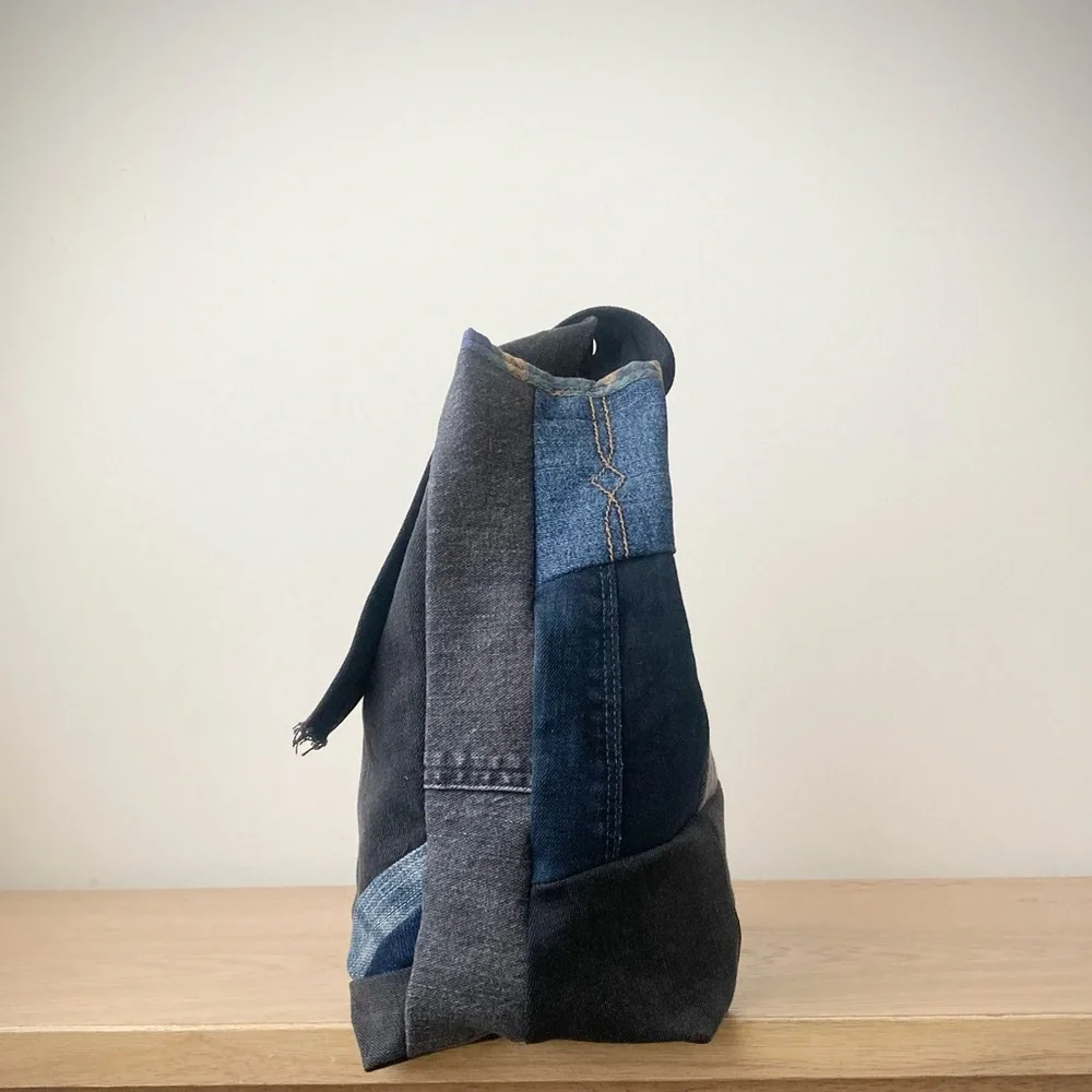 joodito origami japanese boro crossbody patchwork denim jean slouchy handbag bag - Picture 13 of 15